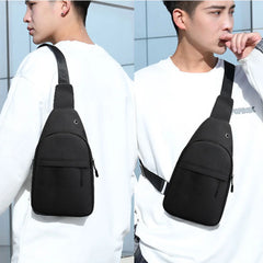 Chest Bag Crossbody Pack USB Charging Earphones Backpack Paint Pattern