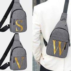 Men's Chest Bag Crossbody Bag 26 Letter Print Gym Bag Satchel