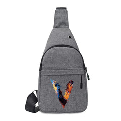 Men's 26 Letter Paint Chest Bag for Casual Walks