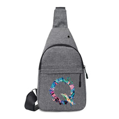 Men's 26 Letter Paint Chest Bag for Casual Walks