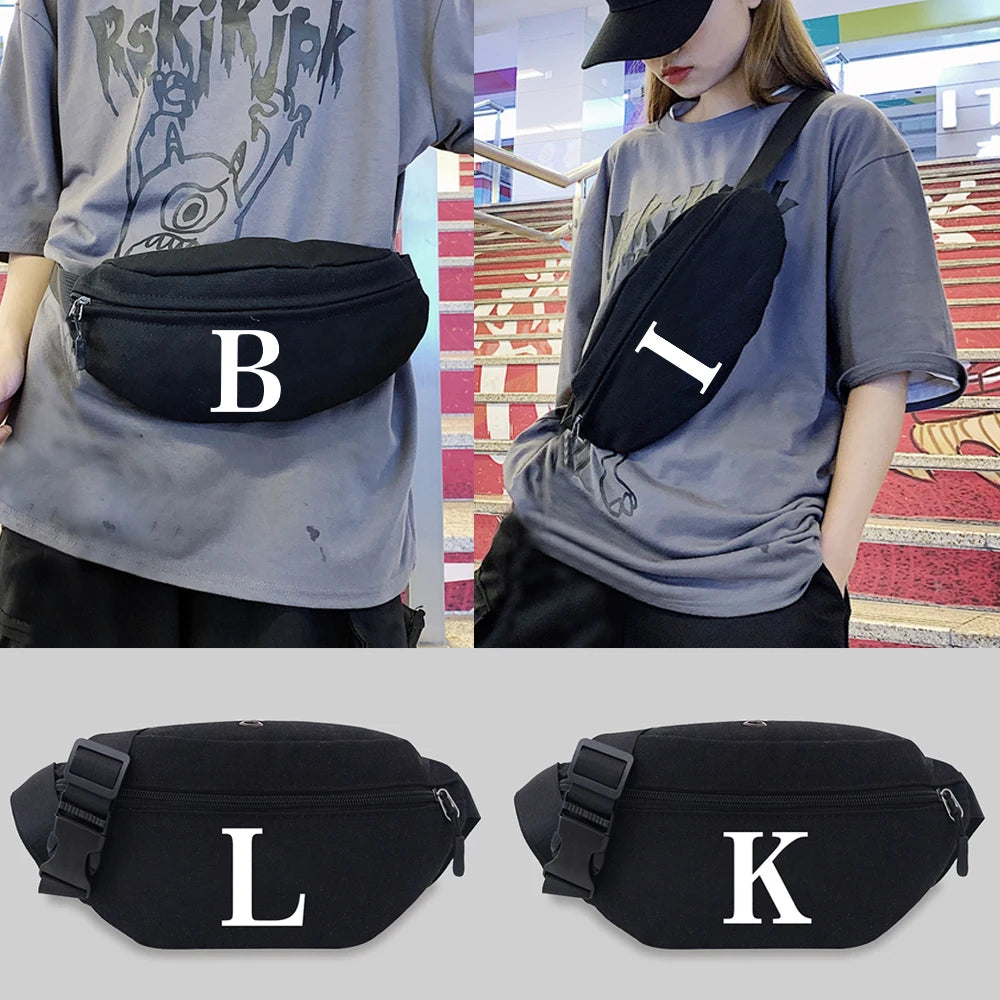 Women Travel Waist Bag Letter Name Series Crossbody Bag