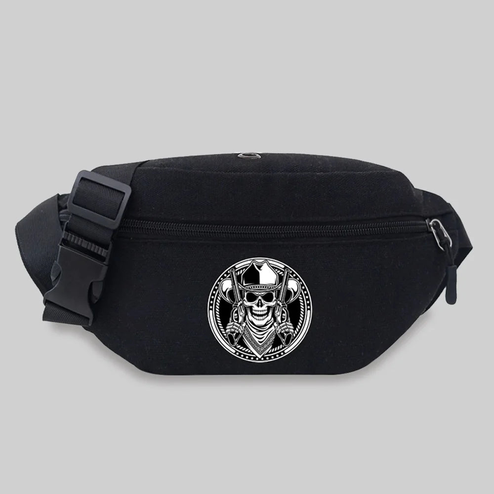 Skull Pattern Crossbody Bag Waist Storage Handbag