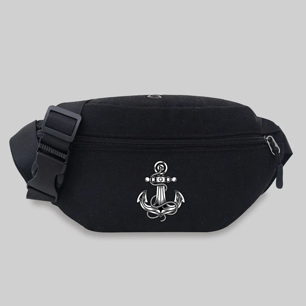 Skull Pattern Crossbody Bag Waist Storage Handbag