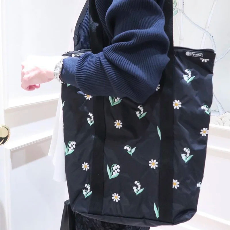 Chesty Leisure Women Nylon Shoulder Handbag Abstract Daily Tote