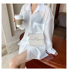 Leather Shoulder Crossbody Bag Chain Flap Top Bag