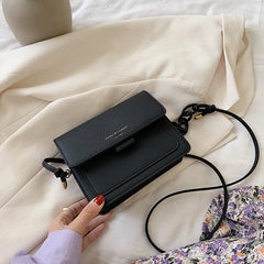 Leather Shoulder Crossbody Bag Chain Flap Top Bag