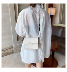 Leather Shoulder Crossbody Bag Chain Flap Top Bag