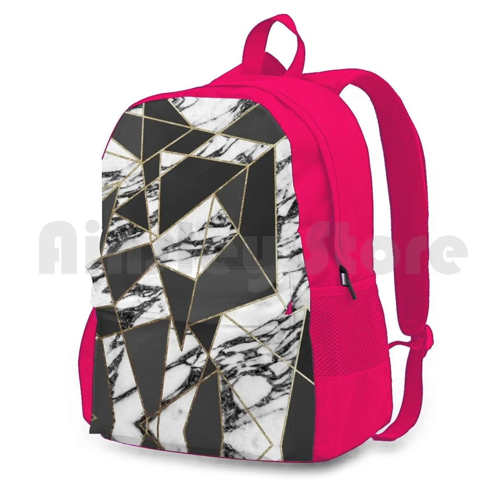 Marble Geometric Outdoor Hiking Backpack Sports Bag