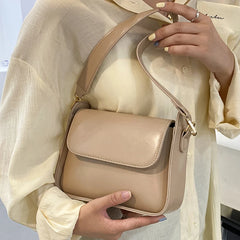 Small Flap Shoulder Bags For Women Solid Pu Leather Handbag Clutch