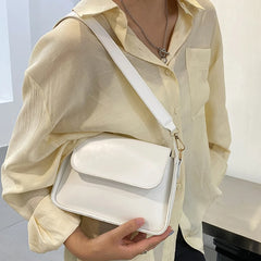 Small Flap Shoulder Bags For Women Solid Pu Leather Handbag Clutch