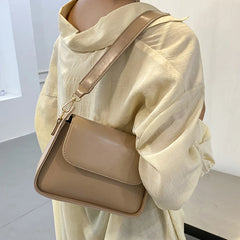 Small Flap Shoulder Bags For Women Solid Pu Leather Handbag Clutch