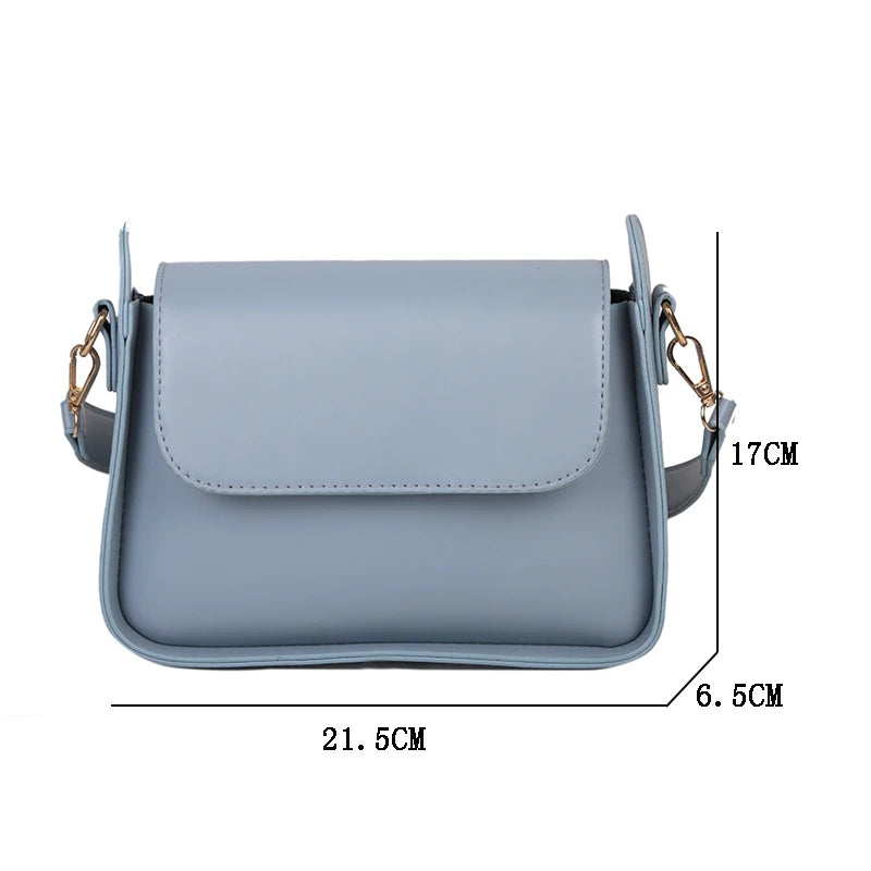 Small Flap Shoulder Bag PU Leather Handbag Clutch Crossbody Purse