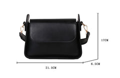 Small Flap Shoulder Bag Solid PU Leather Handbag Clutch Lady Crossbody Purse