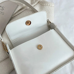 Small Flap Shoulder Bag Solid PU Leather Handbag Clutch Lady Crossbody Purse
