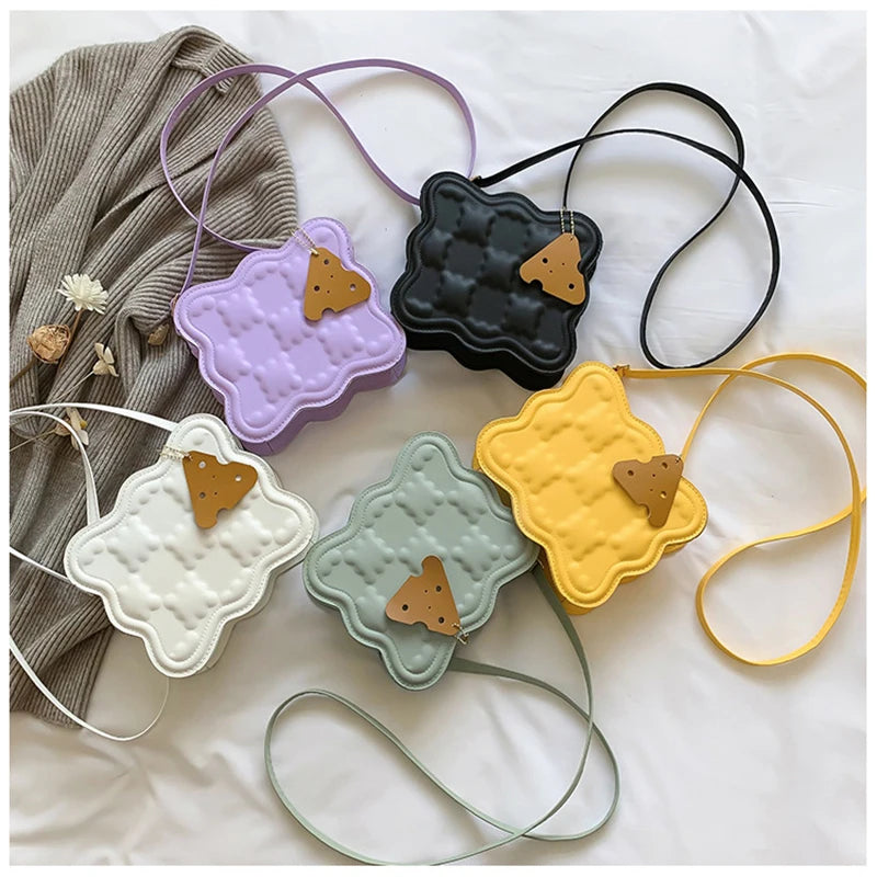 Square Shoulder Bag PU Leather Totes Small Crossbody Handbag