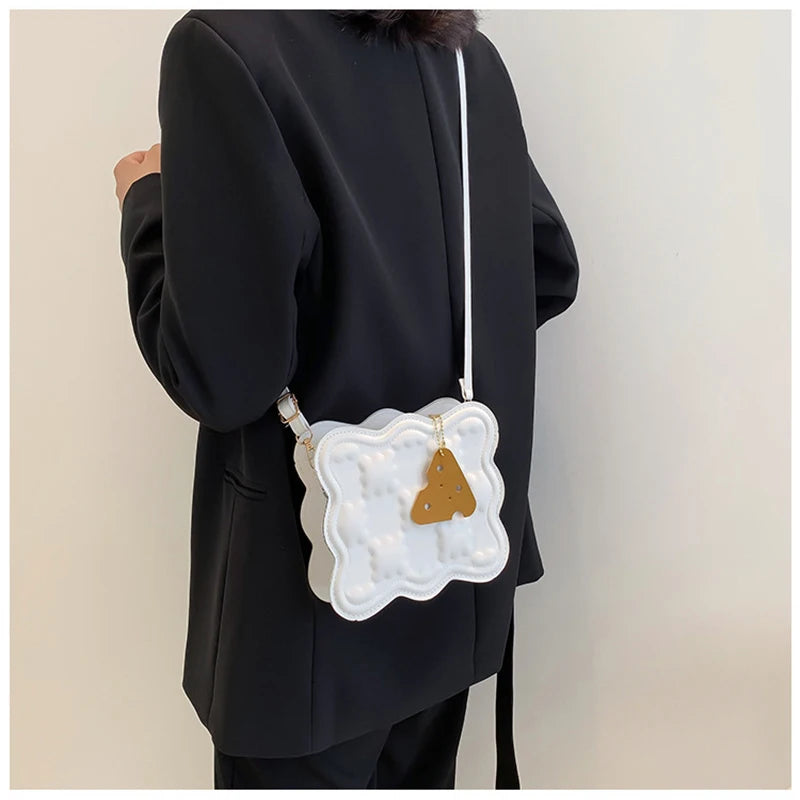 Square Shoulder Bag PU Leather Totes Small Crossbody Handbag