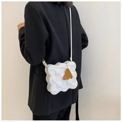 Square Shoulder Bag PU Leather Totes Small Crossbody Handbag