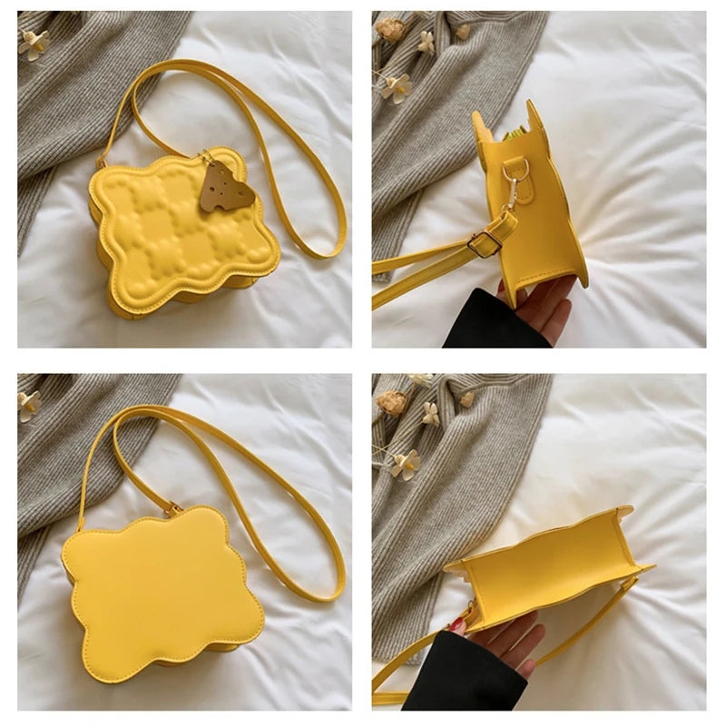 Square Shoulder Bag PU Leather Totes Small Crossbody Handbag