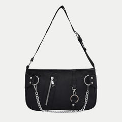 Waterproof Nylon Shoulder Bag for Women with Chains