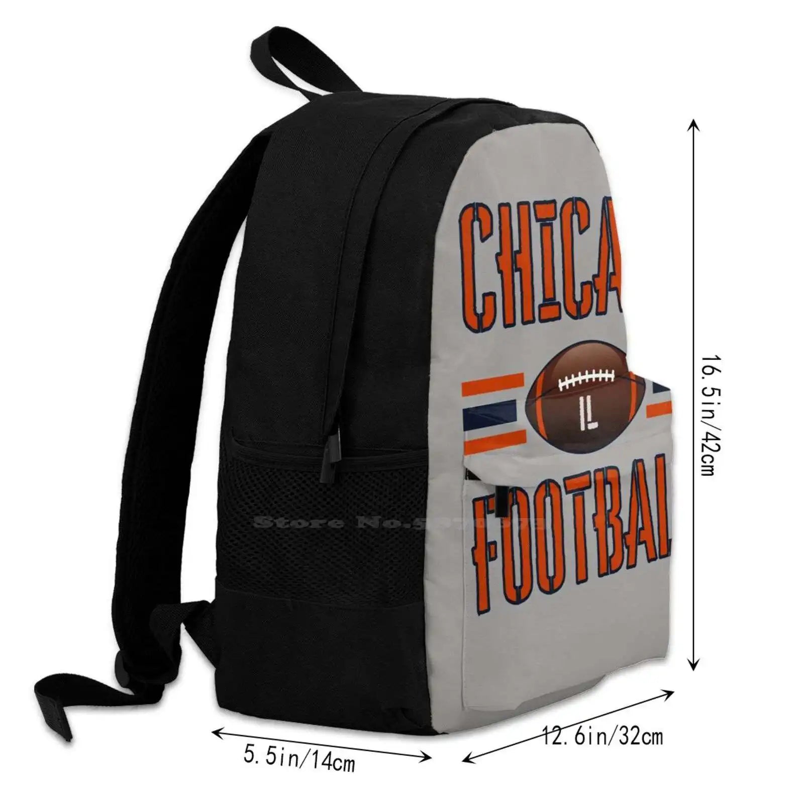 Chicago Football Backpack Laptop Travel Bags