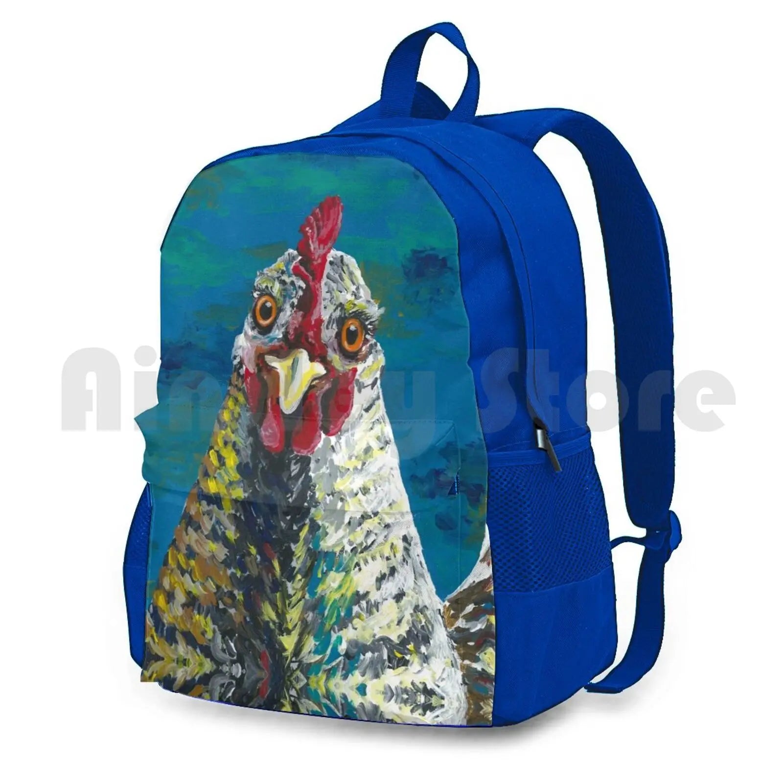 Colorful Hen Art Outdoor Hiking Backpack Riding Climbing Sports Bag