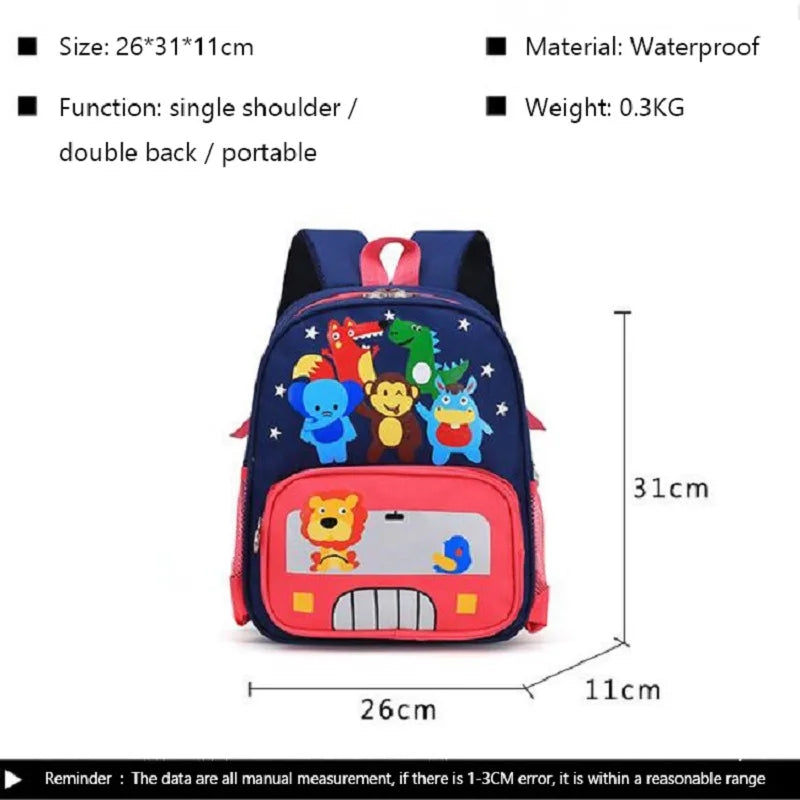 Kids Cartoons Lion Backpack Lightweight School Bag Boys Girls Animal Bolsas