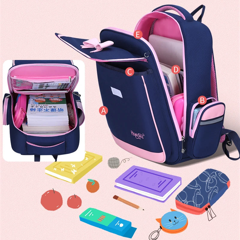 Girls Backpack Lovely Students Princess Book Bag Big Capacity Schoolbag