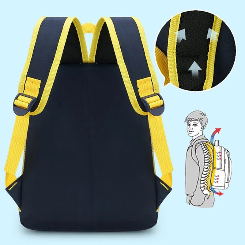Kids Cartoon Car World Backpack Lightweight School Bag Waterproof Bookbag