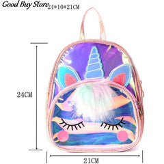 Kids Unicorn Jelly Backpack Waterproof School Bag