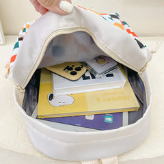 Kids Plaid Backpack Cartoon Student Shoulder Bag