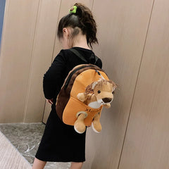 Kids Cartoon Print Plush Backpack for Boys and Girls