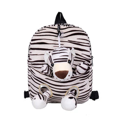Kids Cartoon Print Plush Backpack for Boys and Girls