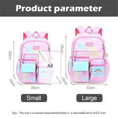Girls Primary School Backpack Anti-Theft Rainbow Series Schoolbags