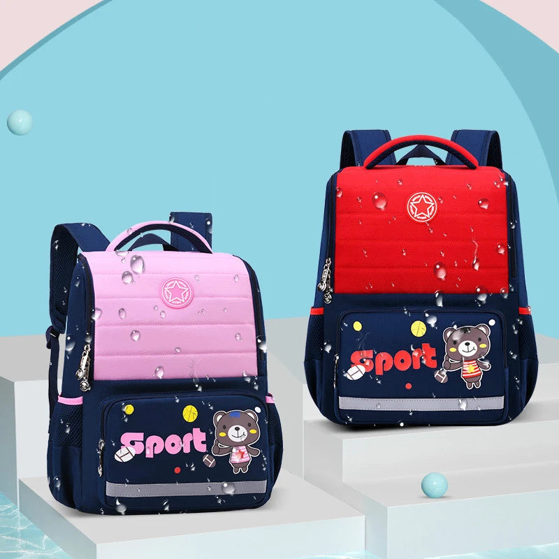 Cartoon Bear Kids School Backpack Waterproof Orthopedic Schoolbags