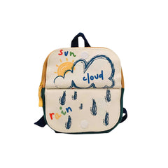 Kids Embroidered Print Backpack with Zipper Closure