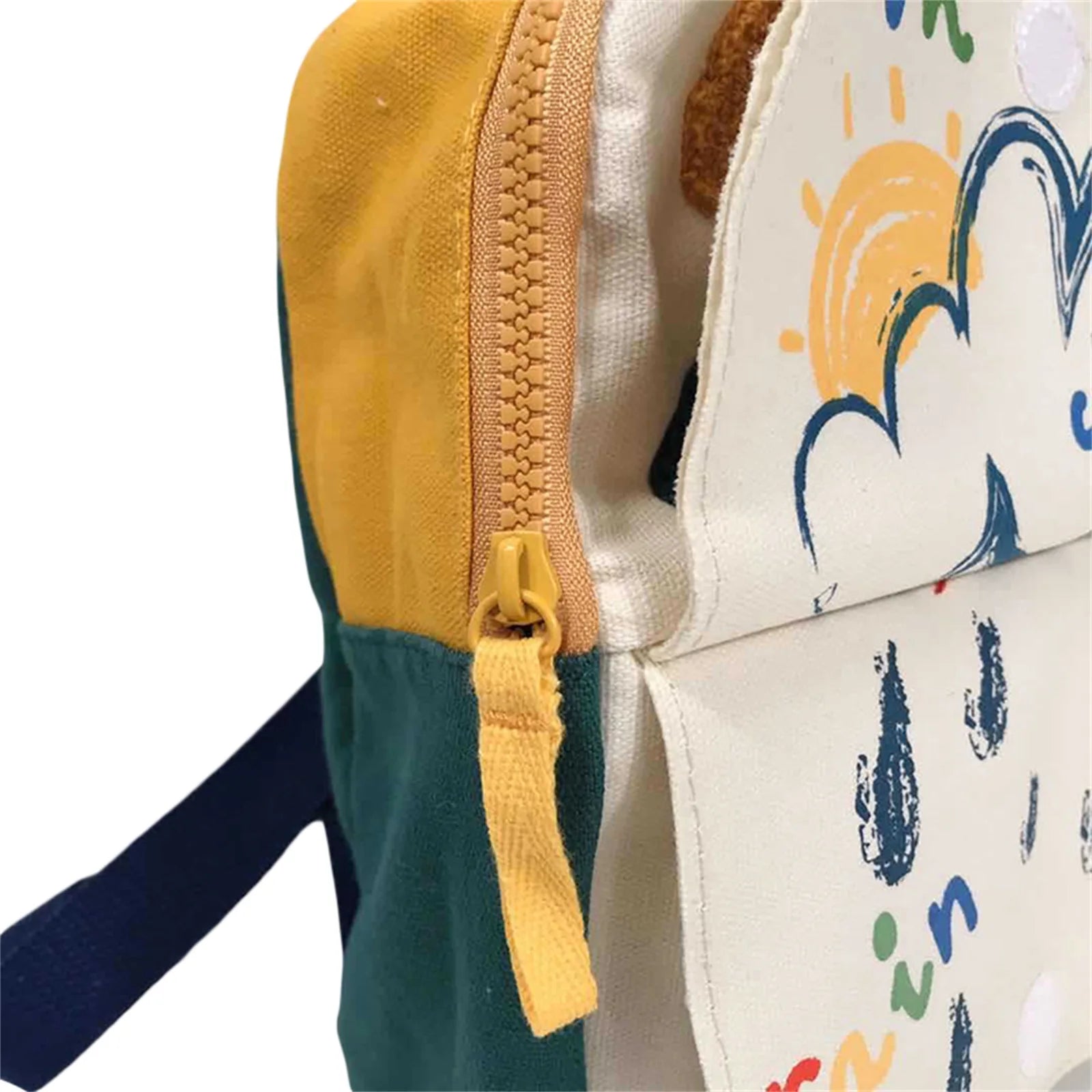 Kids Embroidered Print Backpack with Zipper Closure