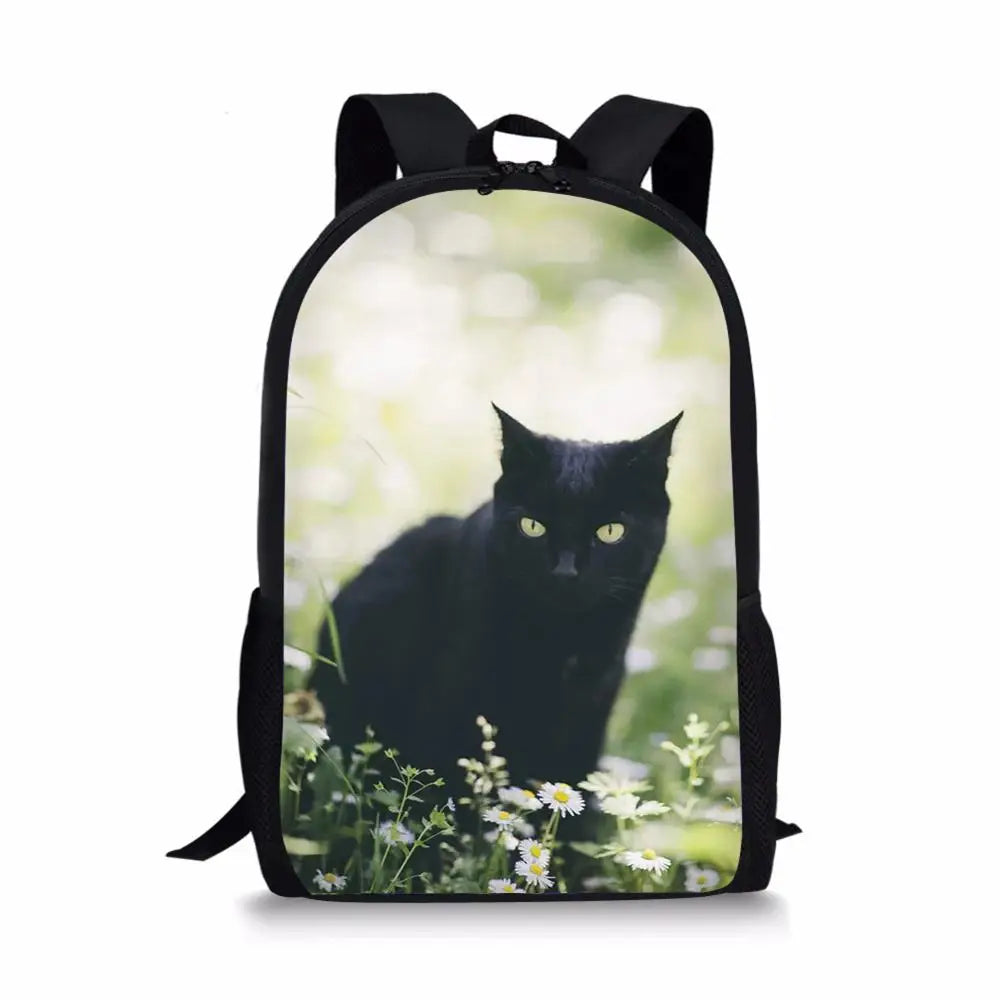 Kids Cats Pattern School Backpack Student Book-bags