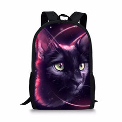Kids School Backpack Fantasy Cats Pattern Small Animal Painting Travel Bag