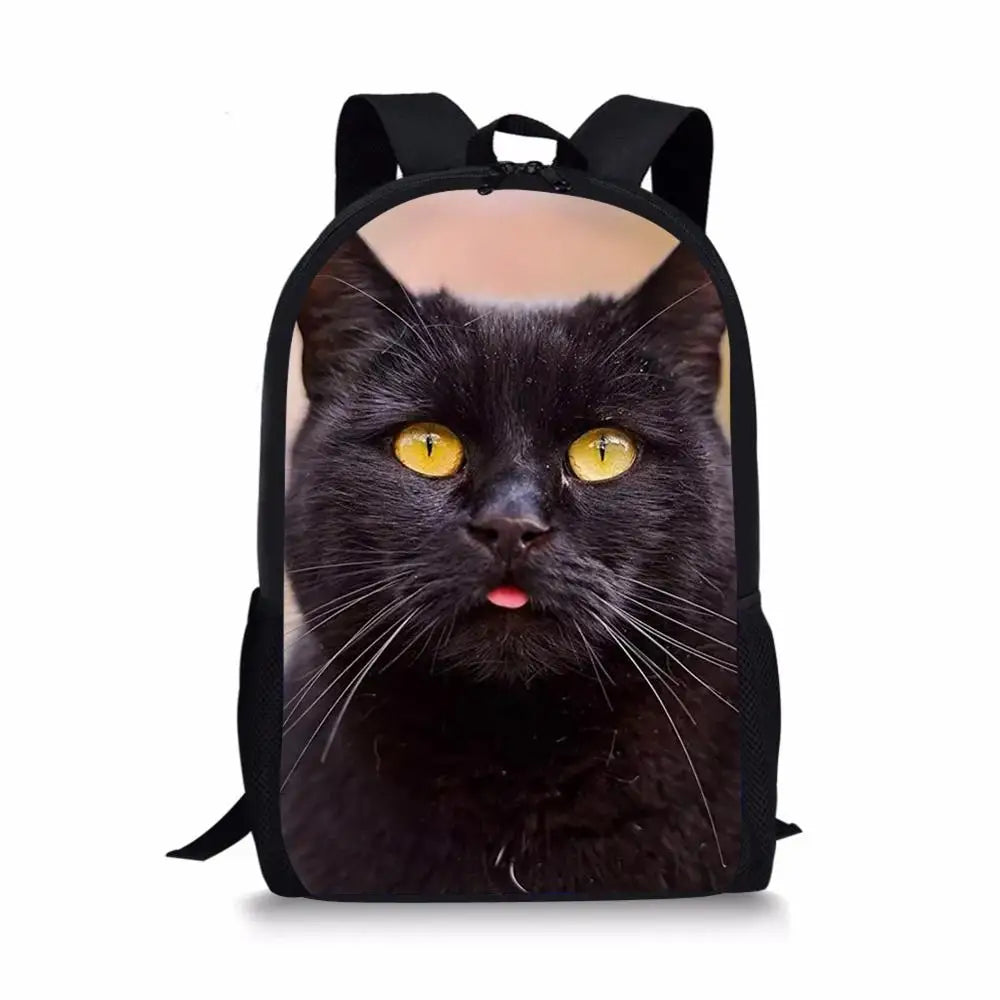 Kids School Bags Cats Pattern 3D Large Capacity Primary Student Bookbags