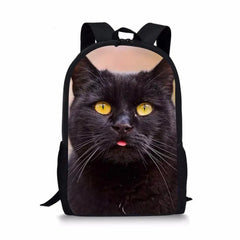 Kids School Bags Cats Pattern 3D Large Capacity Primary Student Bookbags