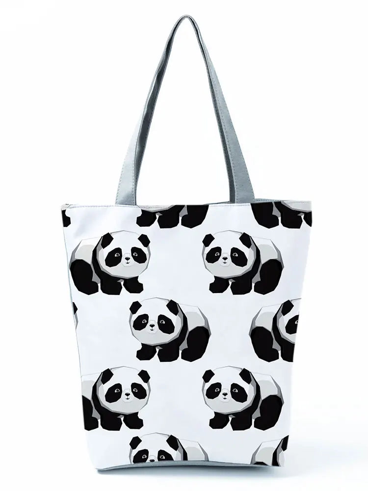 Panda Printed Handbag Eco Reusable Foldable Shopping Bag