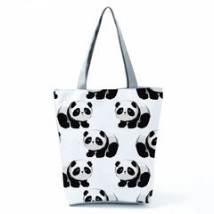 Panda Printed Handbag Eco Reusable Foldable Shopping Bag