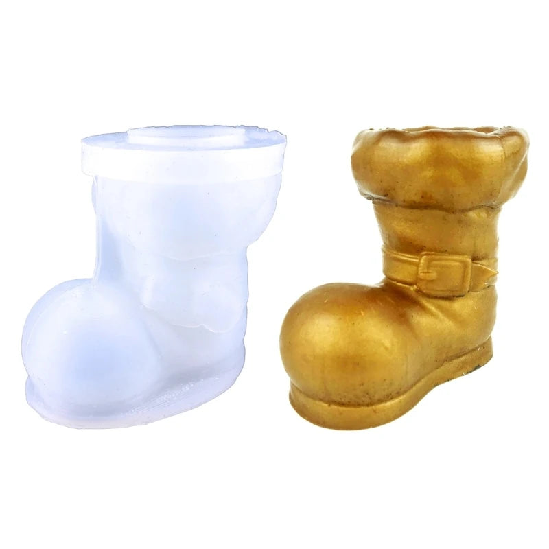 Christmas Boots Crystal Epoxy Storage Box Moulds Silicone Jewelry Mold