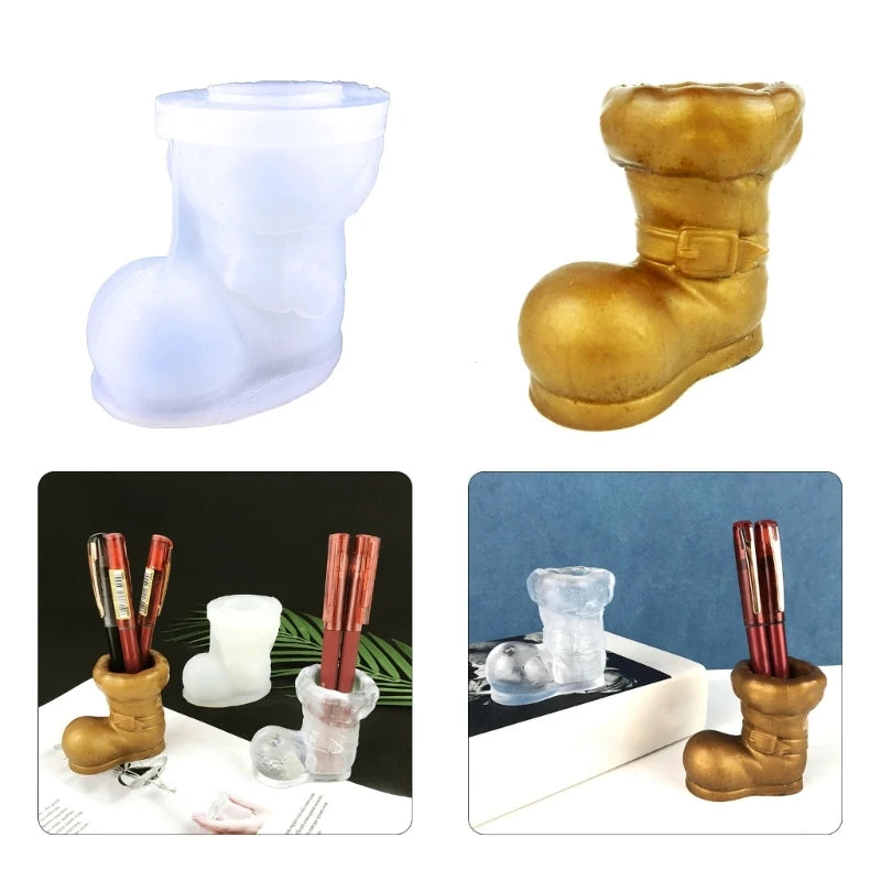 Christmas Boots Crystal Epoxy Storage Box Moulds Silicone Jewelry Mold