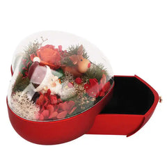 Christmas Flower Necklace Box Acrylic Cover Elaborate Store Accessories