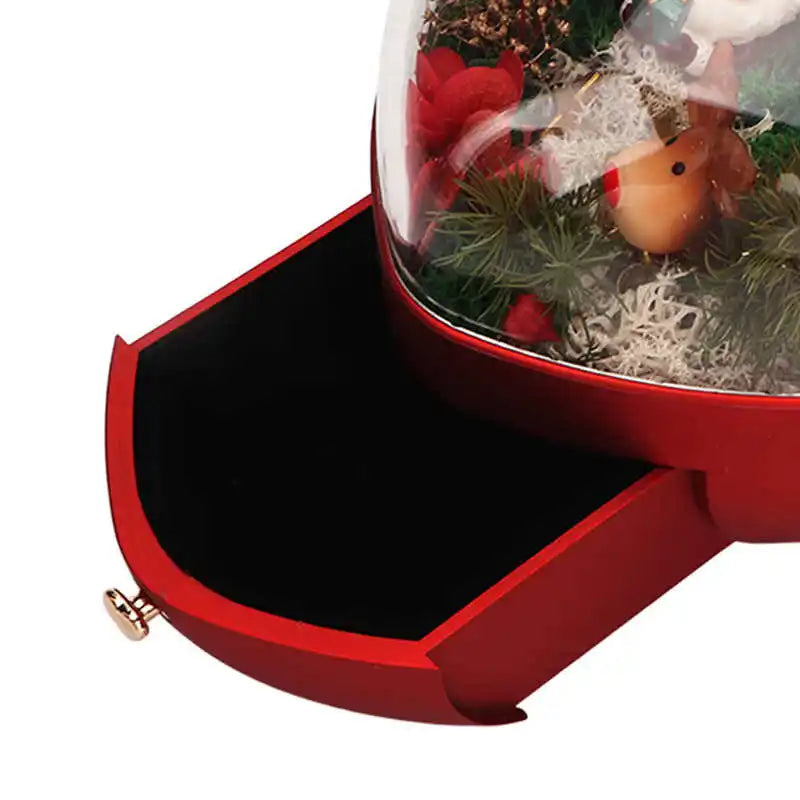 Christmas Flower Necklace Box Acrylic Cover Elaborate Store Accessories