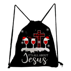 Christmas Gift Backpacks for Women Drawstring Pocket School Bag
