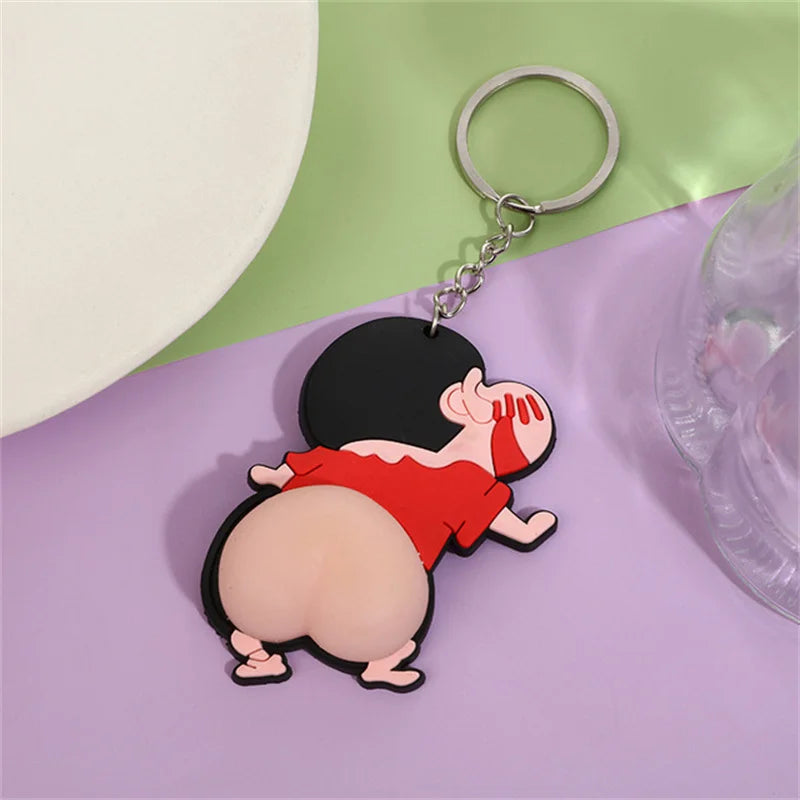 Christmas Santa Funny Doll Keychain Silicone Key Ring