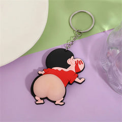 Christmas Santa Funny Doll Keychain Silicone Key Ring