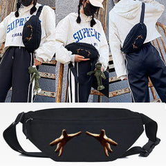 Chrysanthemum Print Waist Bag Outdoor Travel Pouch Unisex Shoulder Chest Bag